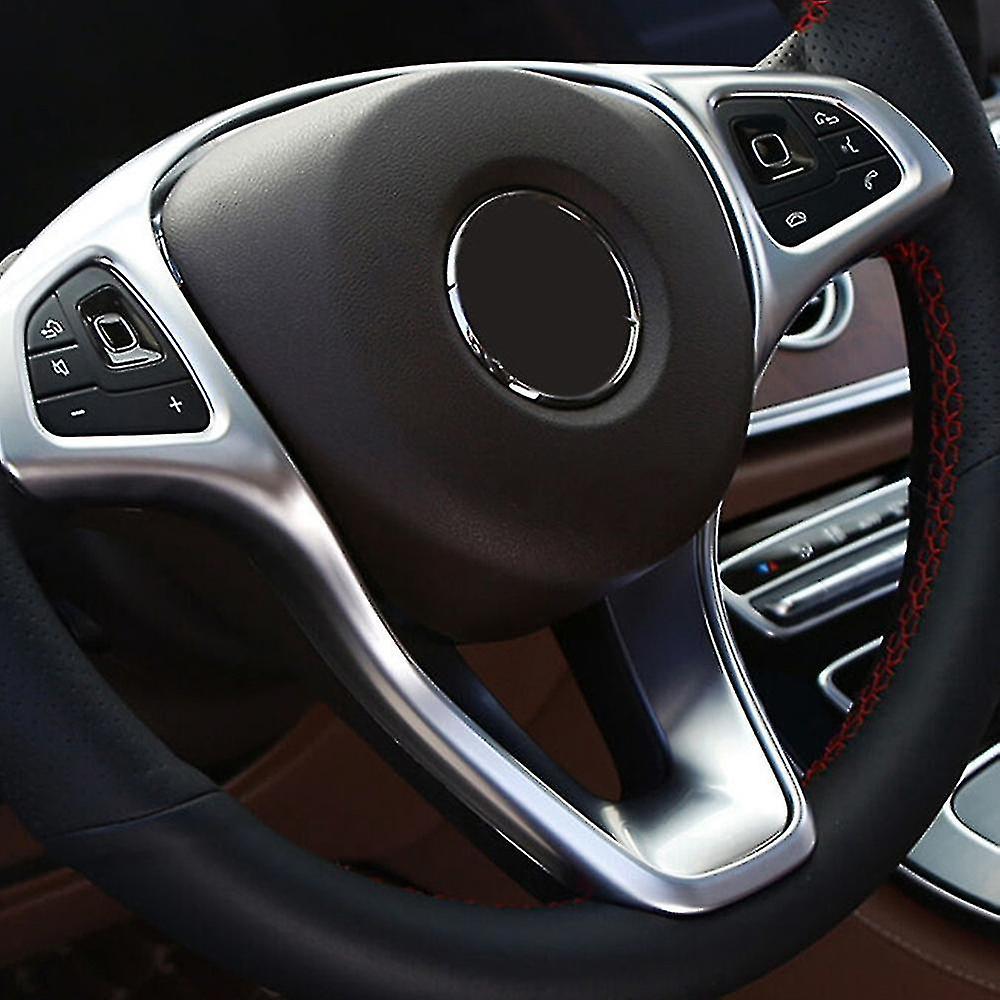 Car Steering Wheel Button Frame Decoration Cover Sticlers Trim For C Class W205 E Class W213 Glc X2