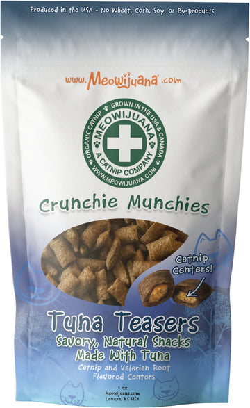 Meowijuana Crunchie Munchie Tuna Cat Treat， 3-oz bag andndash; Pet Empire and Supplies