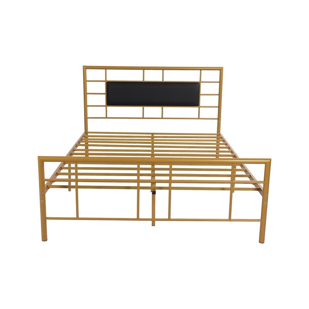 Goutwel Metal Platform Bed Frame with Headboard and Footboard