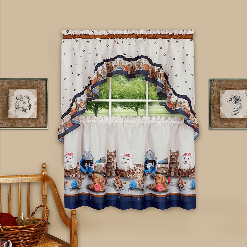 Achim Precious Printed Tier and Swag Window Curtain Set