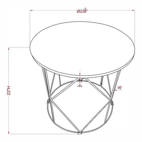 Furniture of America Brigid Modern Metal Round 23-inch Side Table