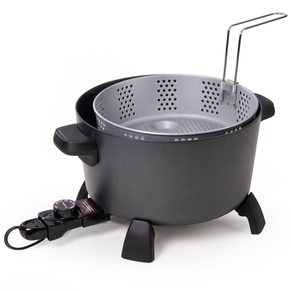 Presto 10 qt. Black Kitchen Kettle Deep Fryer-Multi Cooker 06009