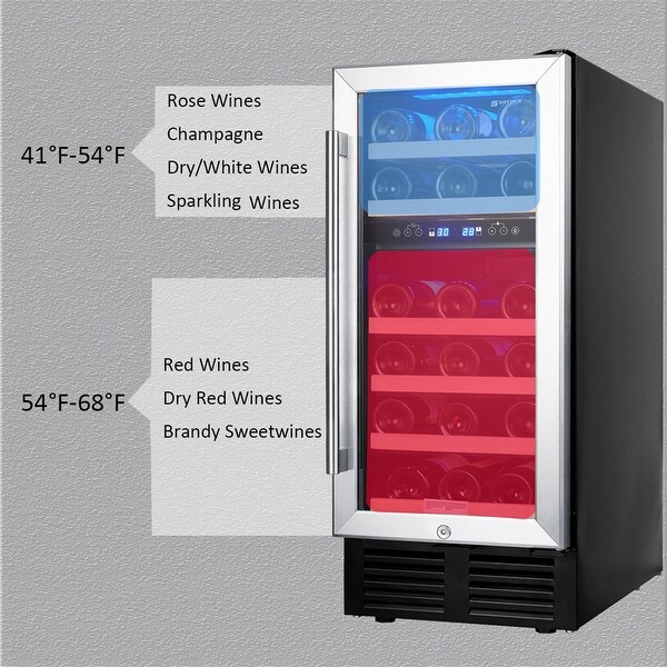 Wine Cooler Refrigerators 28 Bottle Fast Cooling Wine Fridge， Digital