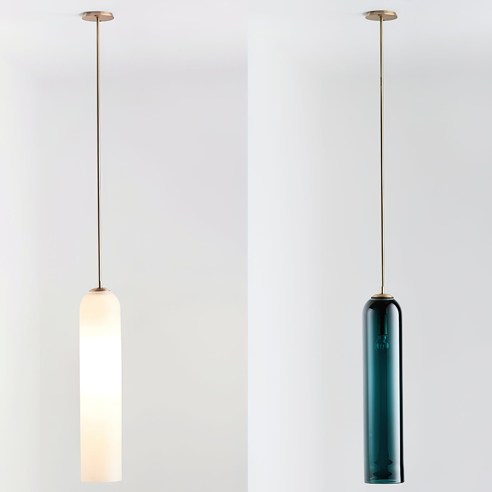 Long Tube Glass Pendant Light