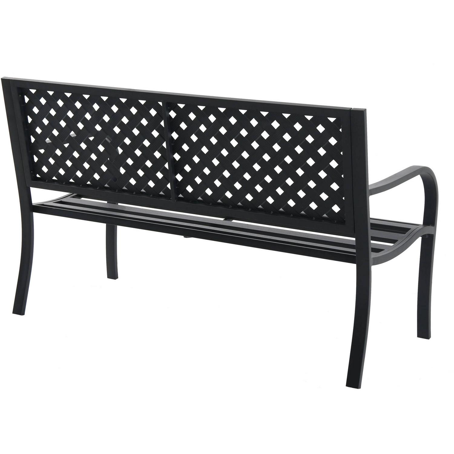 Mainstays Outdoor Durable Steel Bench  Black