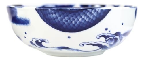 1 Asian Oriental Dragons Blue And White Porcelain Bowls Set of 4 EBR02