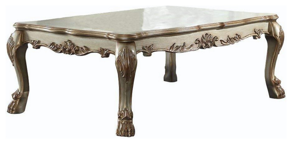 Benzara BM177681 Wooden Coffee Table in Gold Patina   Victorian   Coffee Tables   by Benzara  Woodland Imprts  The Urban Port  Houzz