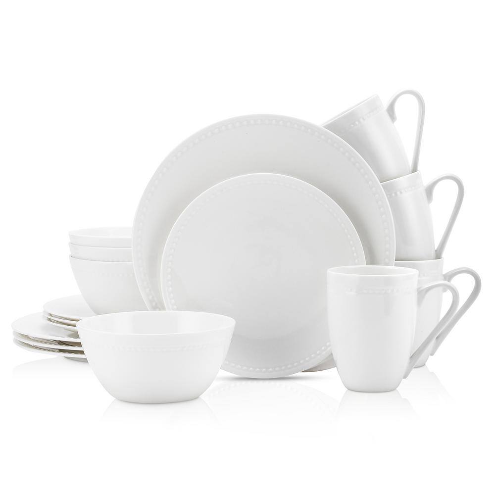 STONE LAIN Stone Lain Ava 32-Piece Dinnerware Set Bone China Service For 8 White BLB0179-B020002