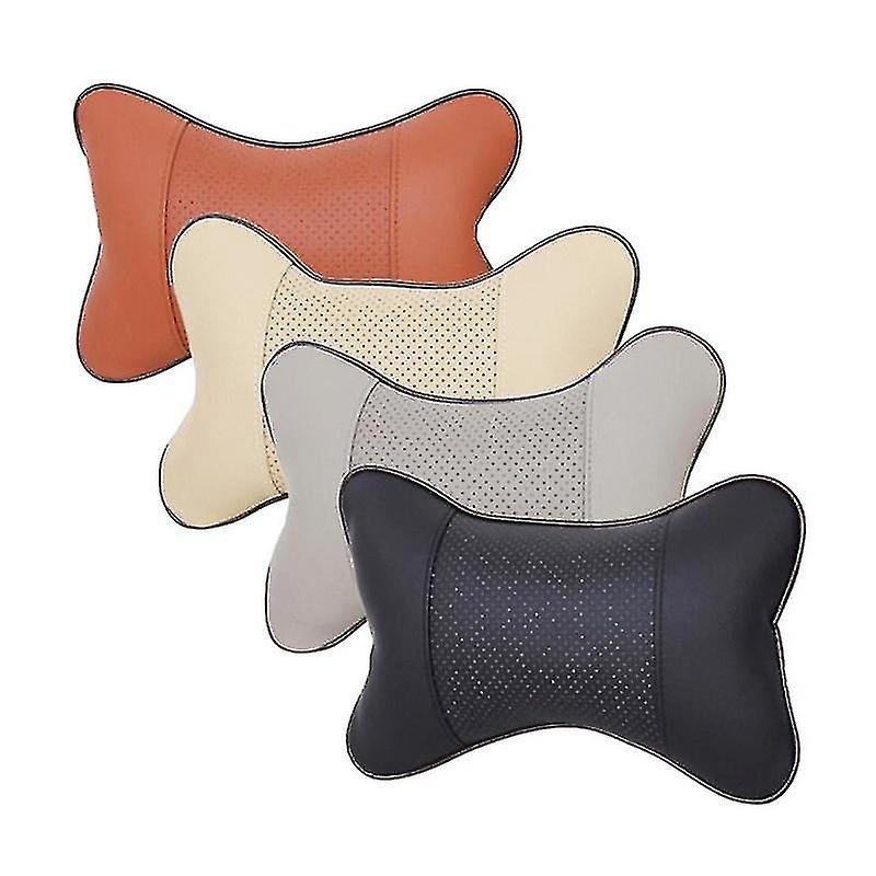 [ 2pcs Comfortable Pu Leather Car Neck Pillows ] [ Soft Head Neck Support Cushion Headres