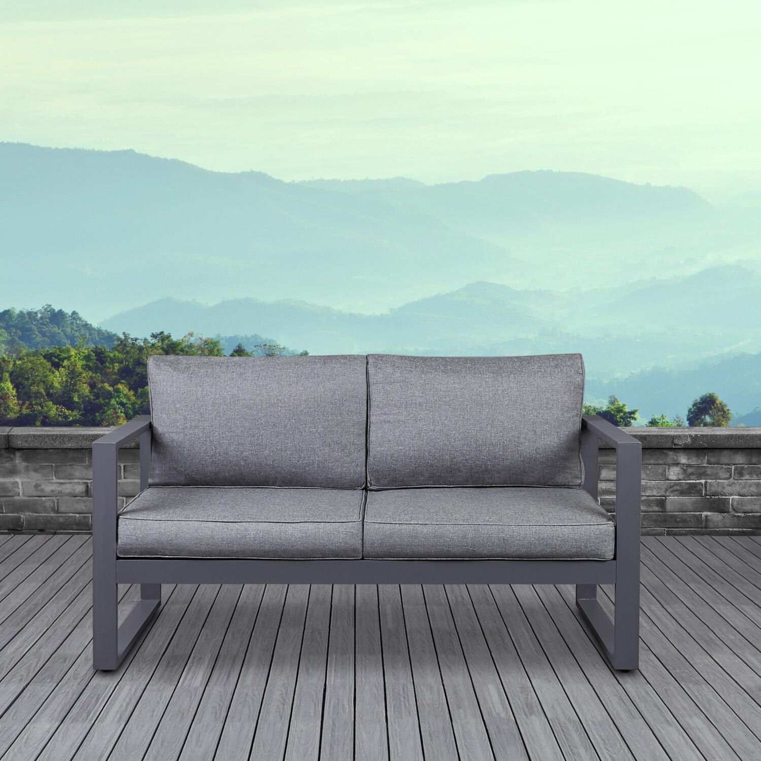 Lakeview Villa Flora Aluminum Loveseat