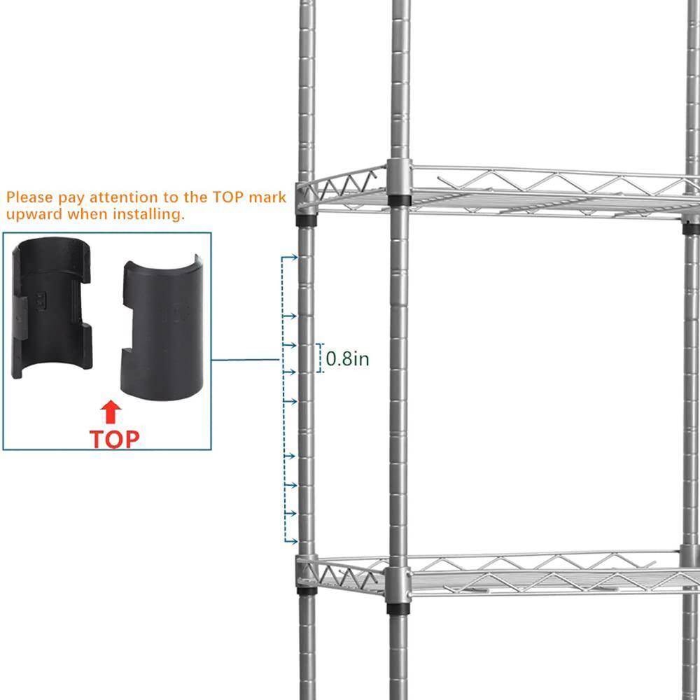 Silver 5-Tier Metal Garage Storage Shelving Unit (16.6 in. W x 53.5 in. H x 11.8 in. D) shelve-588