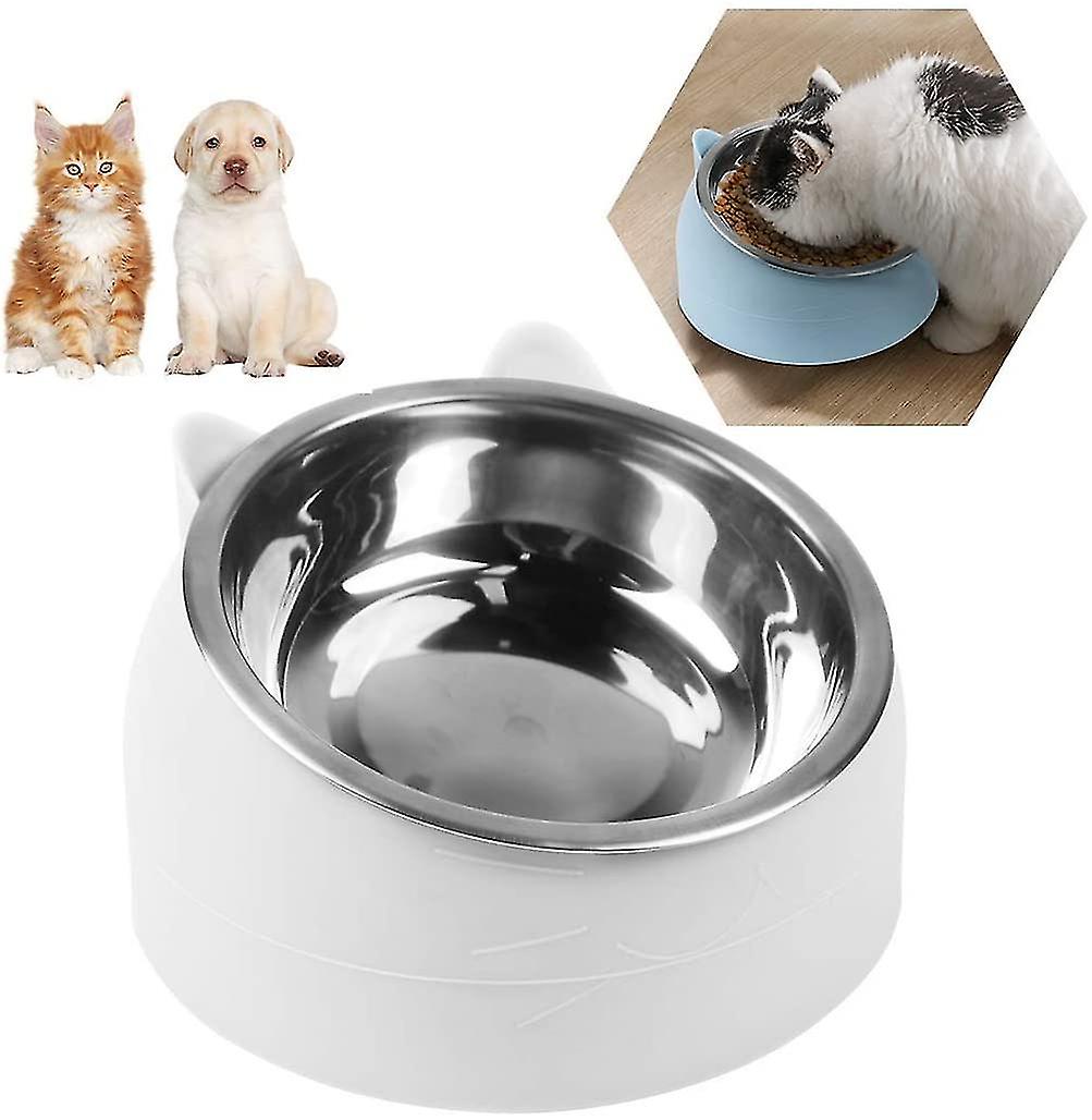 Cat Bowl， Inclined Cat Bowl， 15 Platform Inclined Cat Bowl， Small Dog Bowl， Non-slip Cat Dog Bowl， Raised And Inclined Cat Bowl， Cat Bowls， 200ml