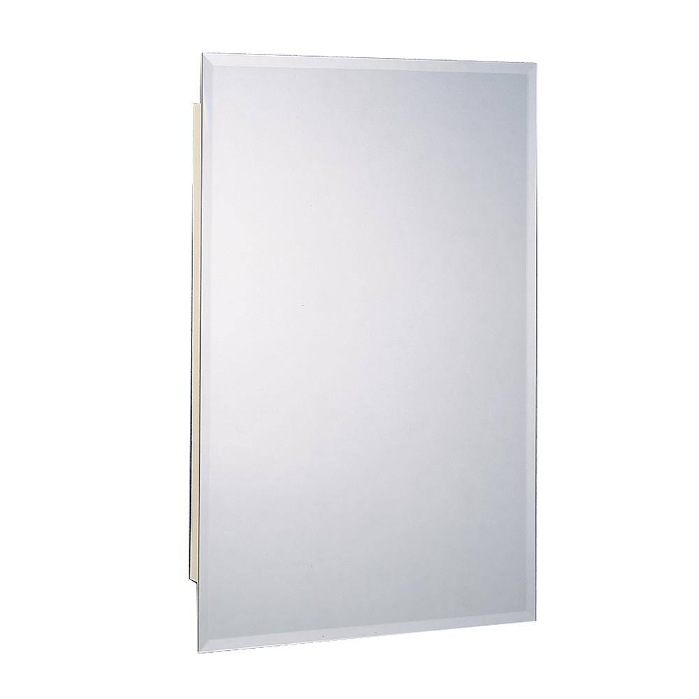 Zenith 16 in. W x 26 in. H Frameless Beveled Mirrored RecessedSurface Mount White Body Medicine Cabinet with Mirror M1215