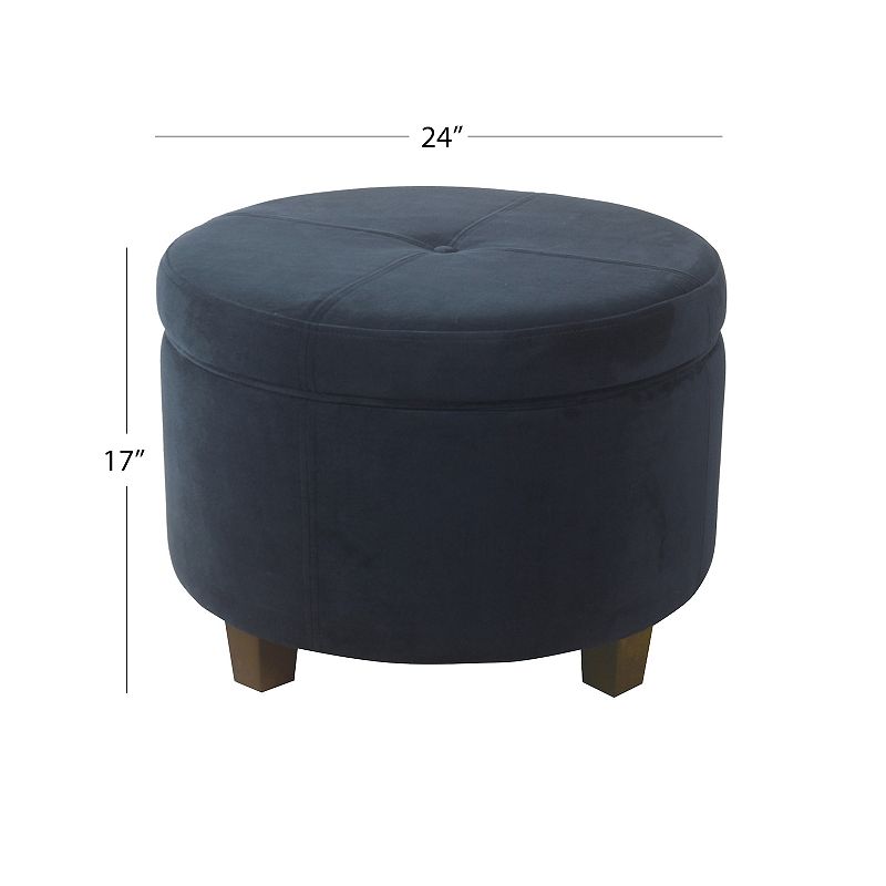 HomePop Large Velvet Storage Ottoman