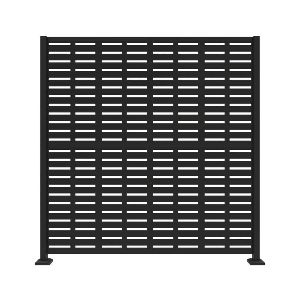 Barrette Outdoor Living 3 ft. x 6 ft. Matte Black Frame Kit with Boardwalk Black Decorative Screen Panel 73032562