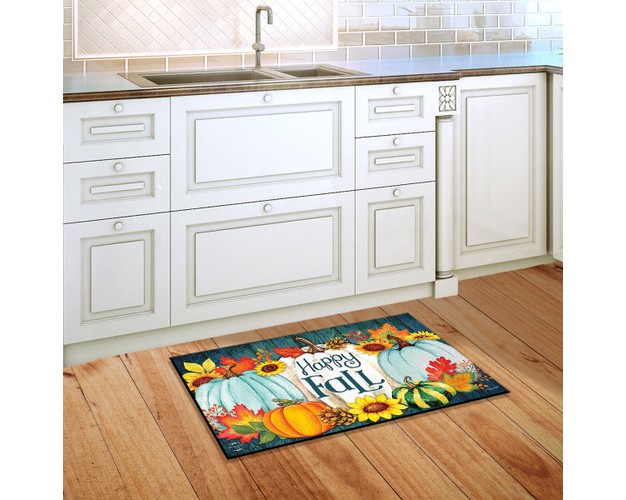 Briarwood Lane Happy Fall Pumpkins Primitive Doormat Autumn Leave