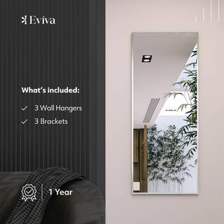 Eviva Sax 72 in. W x 30 in. H Framed Rectangular Bathroom Vanity Mirror in Brushed Chrome EVMR-72X30-MetalFrame