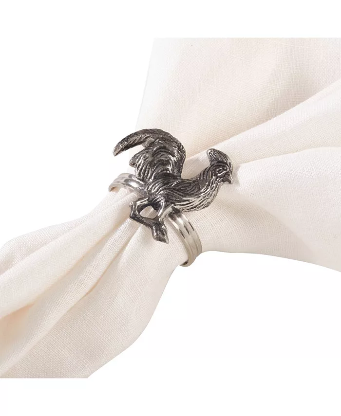 Saro Lifestyle Saro Beaded Metal Napkin Ring Set of 4