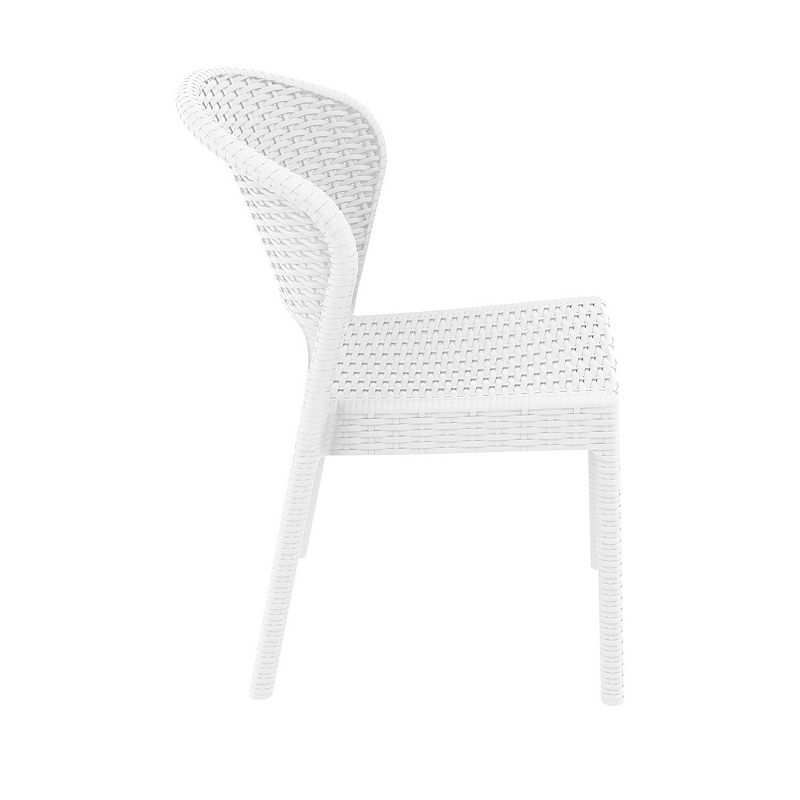 32 White Patio Wickerlook Stackable Dining Chair