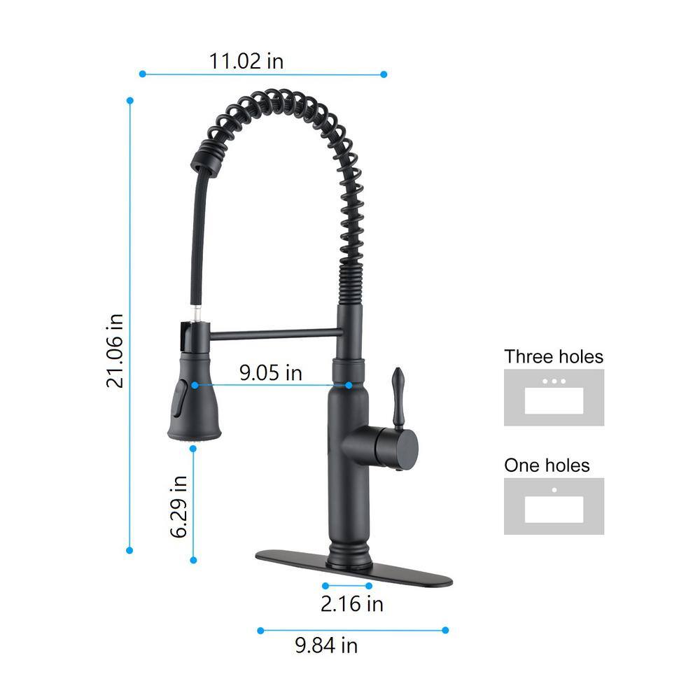 Hlihome Single Handle Single Hole Touch-Sensitive with Pull Down Sprayer Kitchen Faucet in Matte Black DKTH02MB2