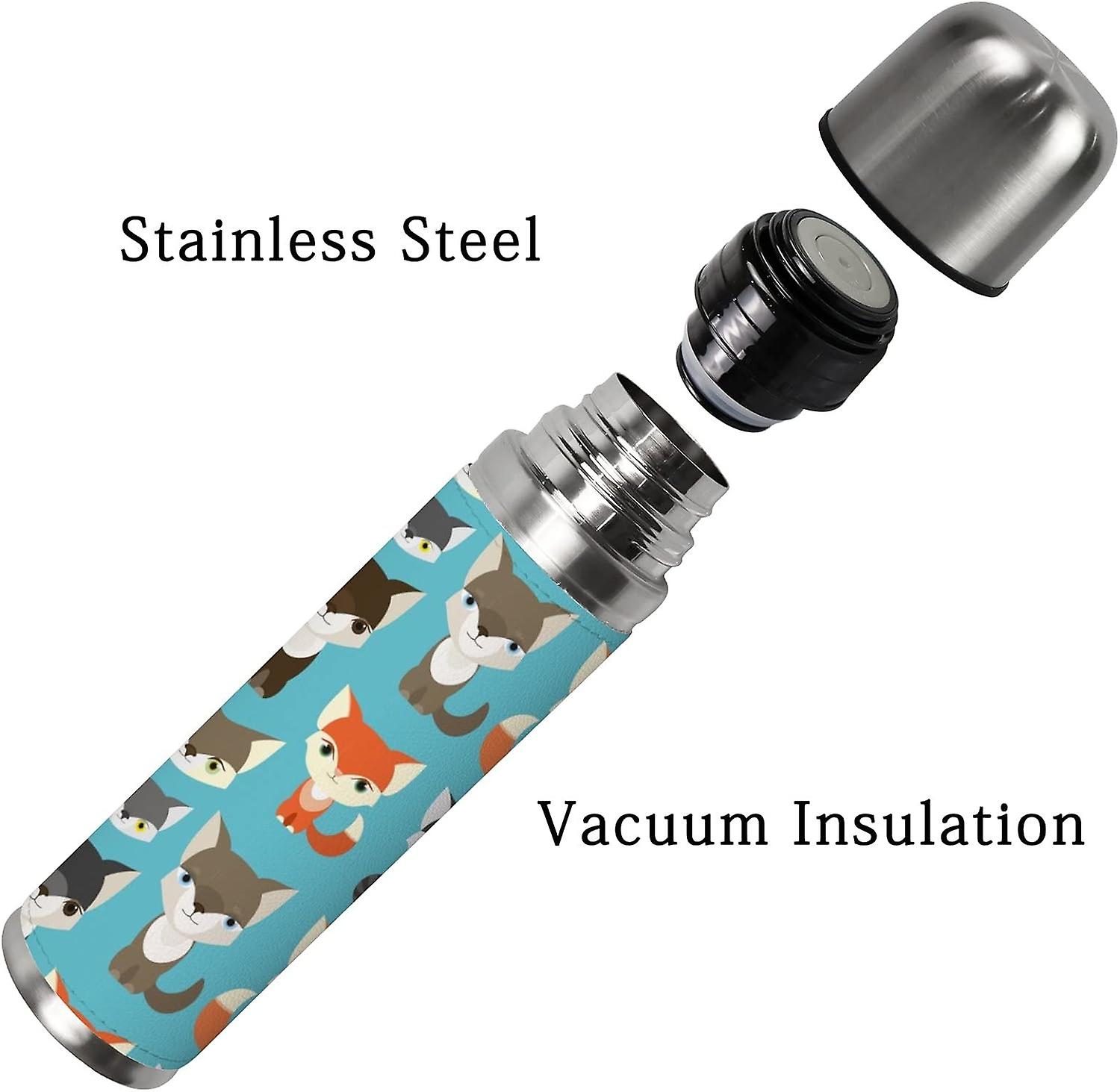 Insulated Mug Stainless Steel Water Bottle Animals Set Vacuum Cup Travel Mug For Travel School Office