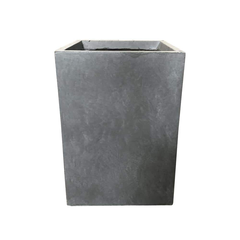 KANTE Medium 16 in. Tall Slate Gray Lightweight Concrete Square Outdoor Planter RF0007B-C60611