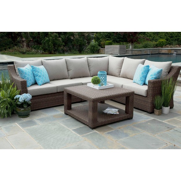 Alder 5pc Sunbrella Sectional Set Beige Canopy Home And Garden