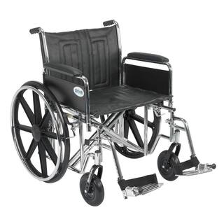 Drive Medical Sentra EC Heavy Duty Wheelchair with Full Arms Swing Away Footrest and 22 in. Seat std22ecdfa-sf