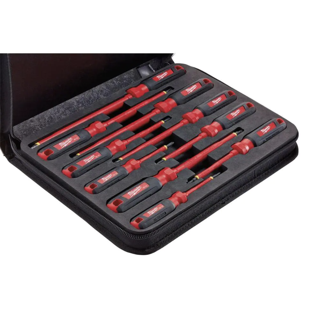 Milwaukee 10-Piece 1000-Volt Insulated Screwdriver Set and Case with 11 in. PACKOUT Tech Tool Bag