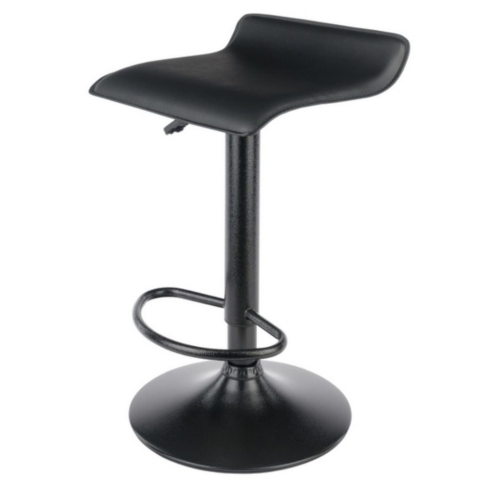 Obsidian 2-Pc Adjustable Swivel Stool Set， Black - 15.1 x 15.1 x 33.35 inches