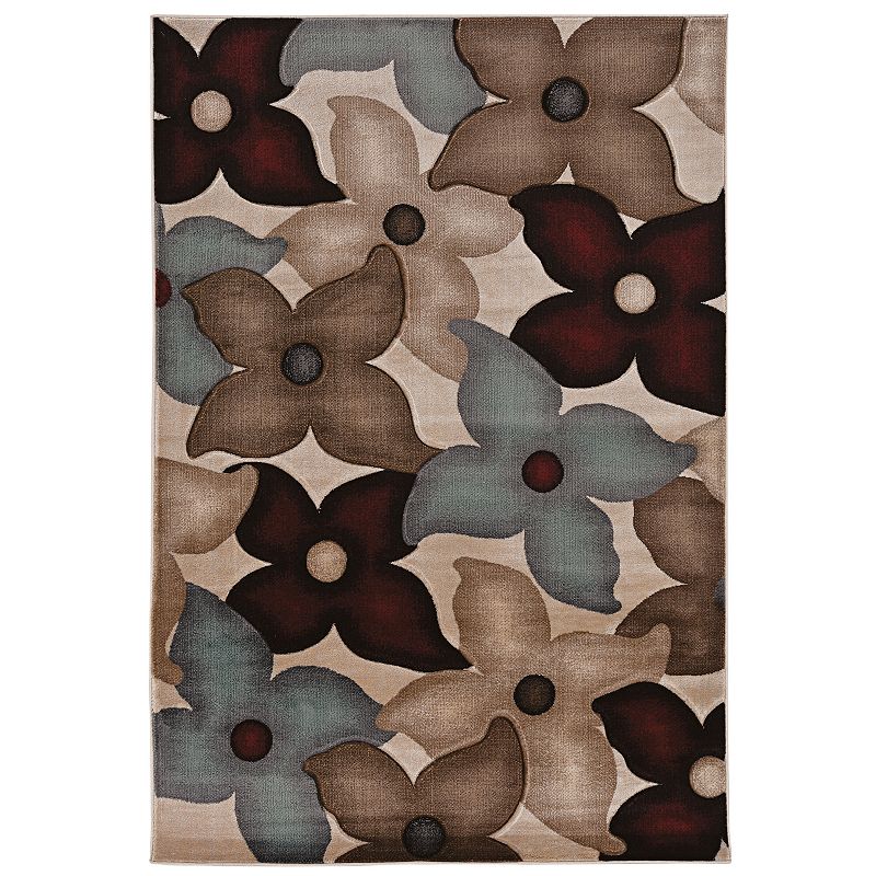 Linon Milan Graphic Floral Rug