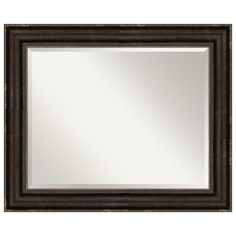 Stately Bronze Beveled Bathroom Wall Mirror