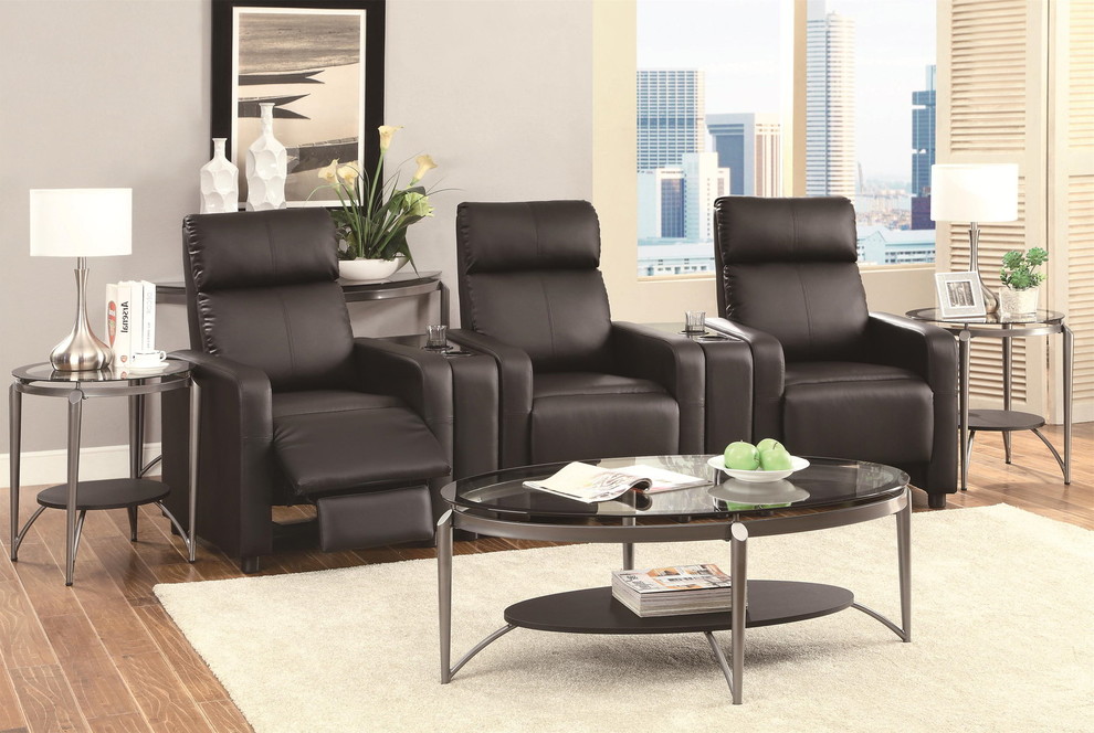 Emma Mason Signature Wilda Push Back Recliner in Black   Contemporary   Recliner Chairs   by Emma Mason  Houzz