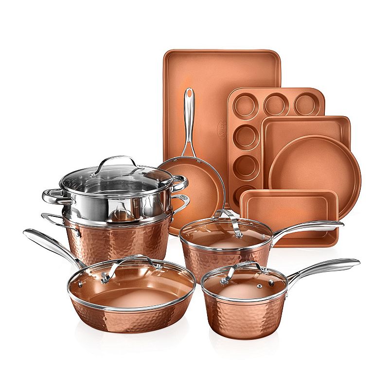 Gotham Steel Hammered 15-pc. Aluminum Nonstick Cookware and Bakeware Set