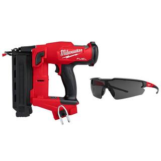 MW M18 FUEL 18-Volt Brushless Cordless Gen II 18-Gauge Brad Nailer (Tool-Only) with Tinted Anti Scratch Safety Glasses 2746-20-48-73-2015