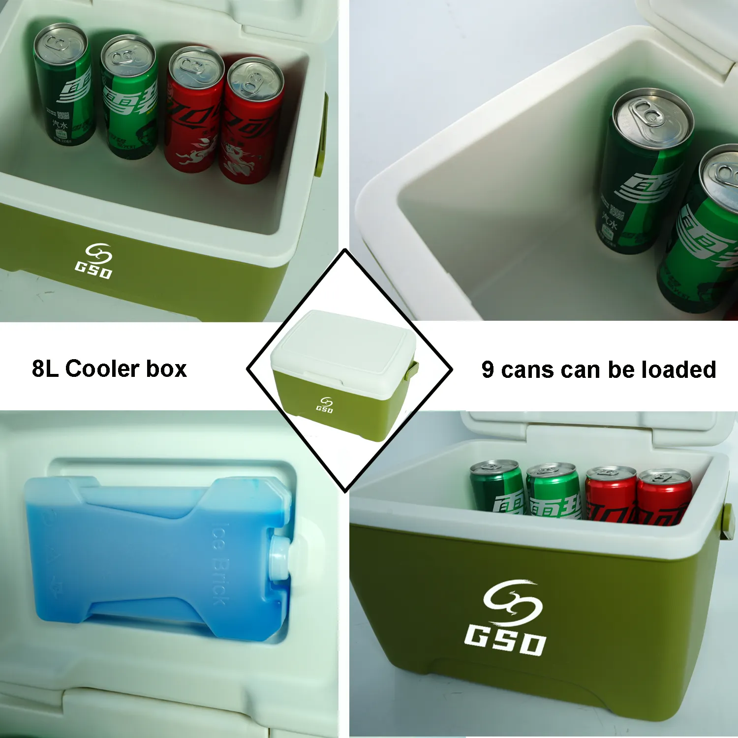 Outdoor Camping Insulated Cooler Box 8L Beverage American Style Plastic Ice Cooler Box for Hiking Fishing Cooler Lunch  Box