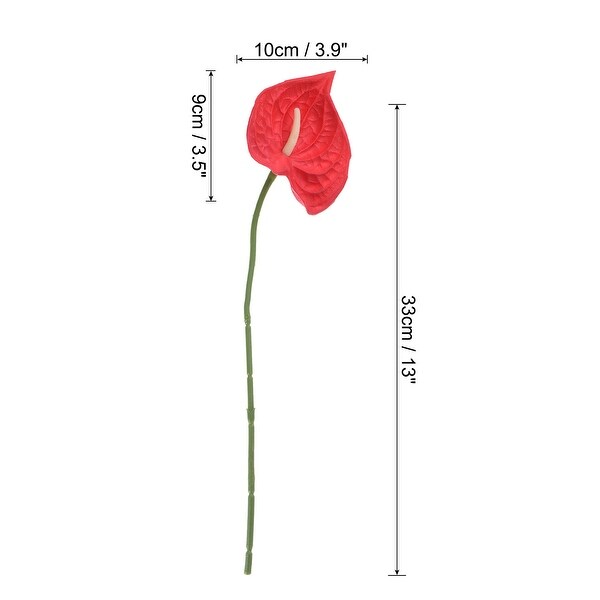 10Pcs 13 Artificial Anthurium Lily Flowers Floral Bouquet Decor