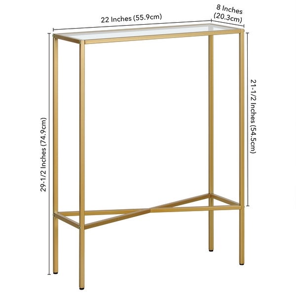 Henley 22'' Wide Rectangular Console Table with Glass Top