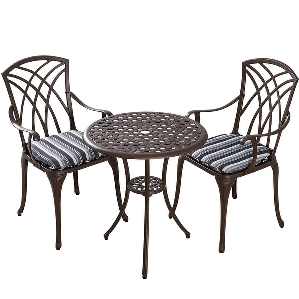 Kinger Home Ekta 24Inch Patio Bistro Sets 3 Piece Cast Aluminum