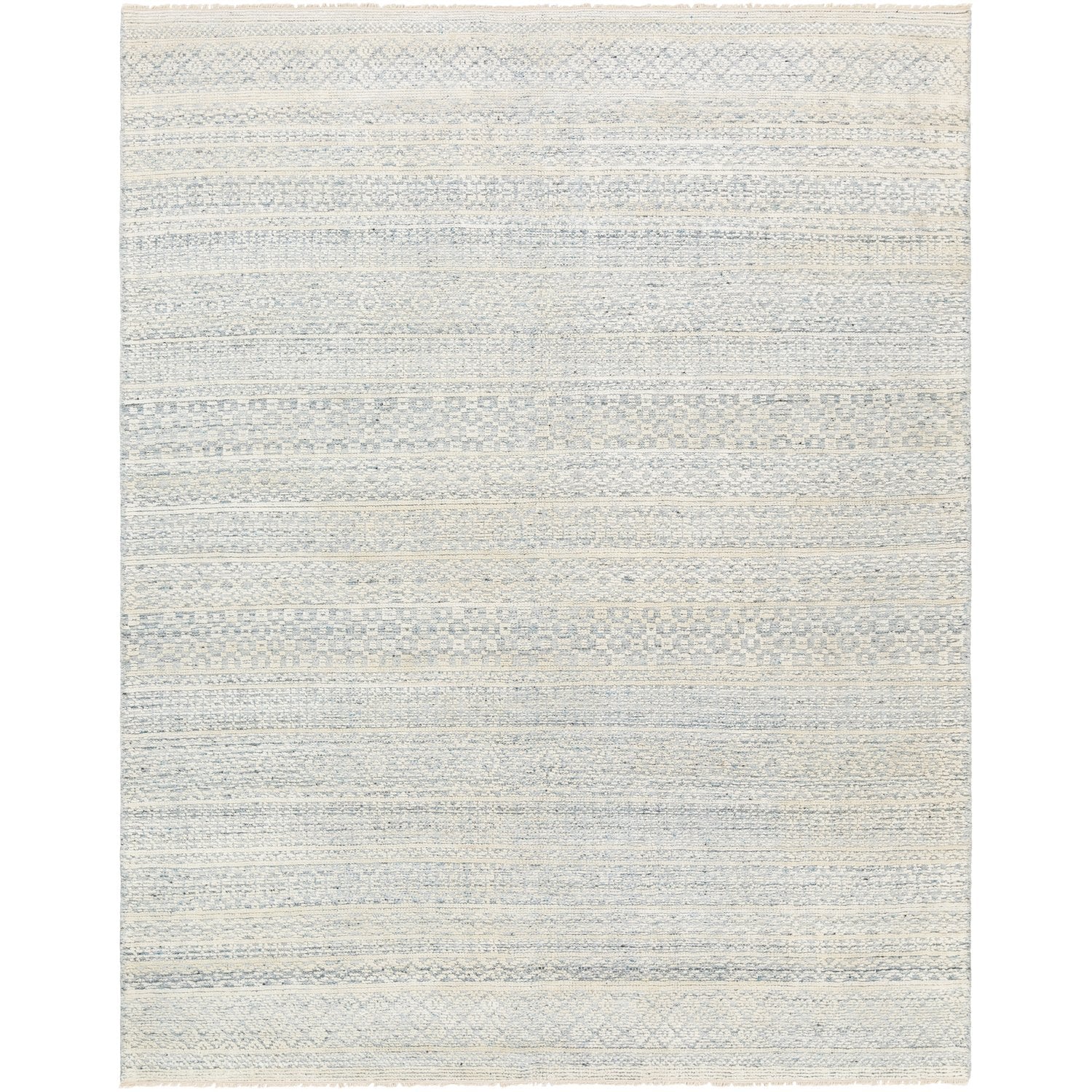 Nobility Hand Knotted Rug in Pale Blue, Teal, Dark Blue, Ivory, Taupe