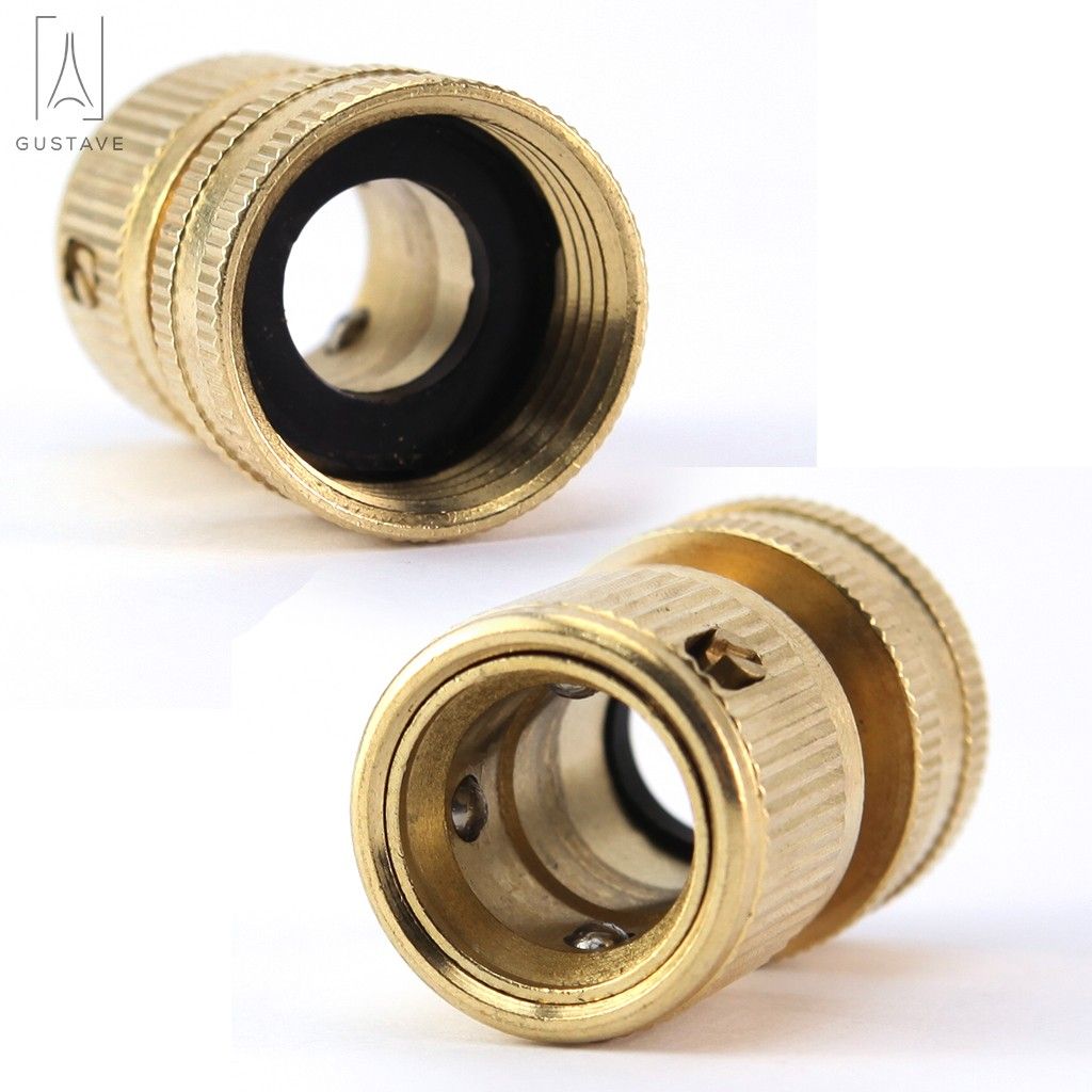 Gustave Brass Garden Hose Quick Connect Fitting 3/4 Inch Fine Thread Water Hose Male and Female Connectors No Leak Quick Connectors， 5 Set