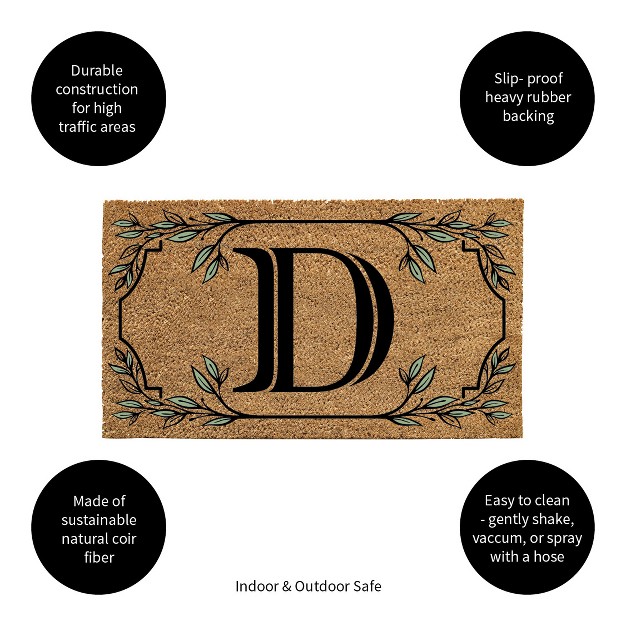 X 16 quot Monogram Coir Mat Letter quot d quot