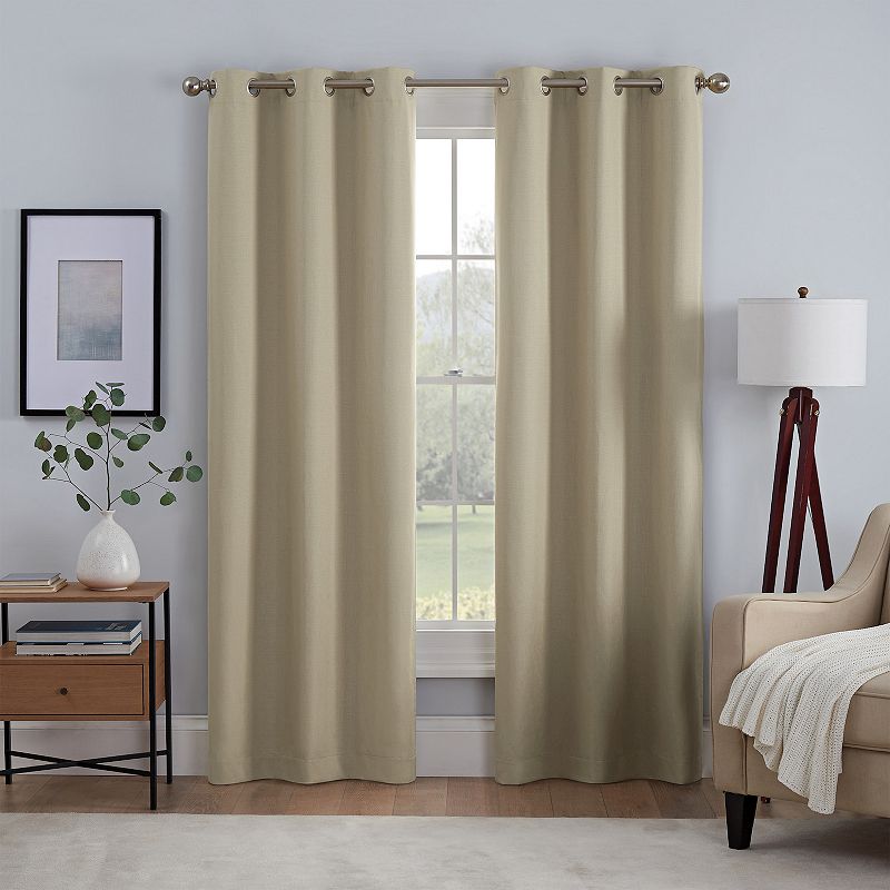 eclipse Khloe 100% Absolute Zero Blackout Solid Textured Thermaback Window Curtain Panel