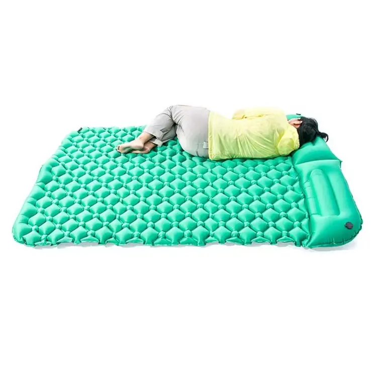 Double Sleeping Pad for Camping Camping Pad 2 Person with Pillow