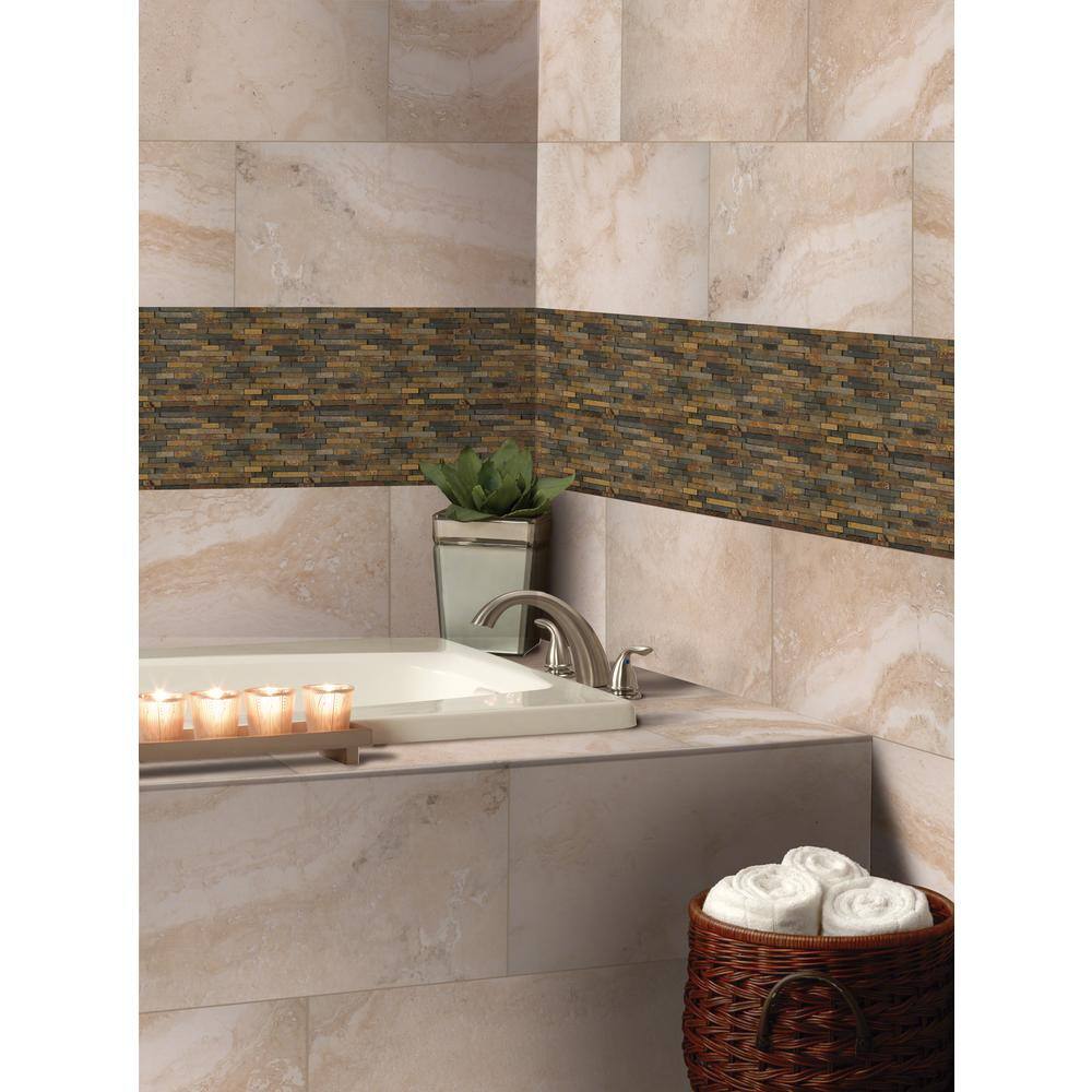 MSI Multi-Color Interlocking 8.25 in. x 19 in. Textured Slate Patterned Look Floor and Wall Tile (10 sq. ft.Case) RUSTIQUE-3DIL