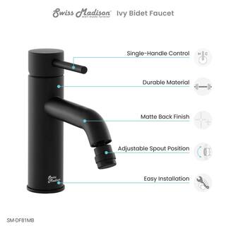 Swiss Madison Ivy Single-Handle Bidet Faucet in Matte Black SM-DF81MB