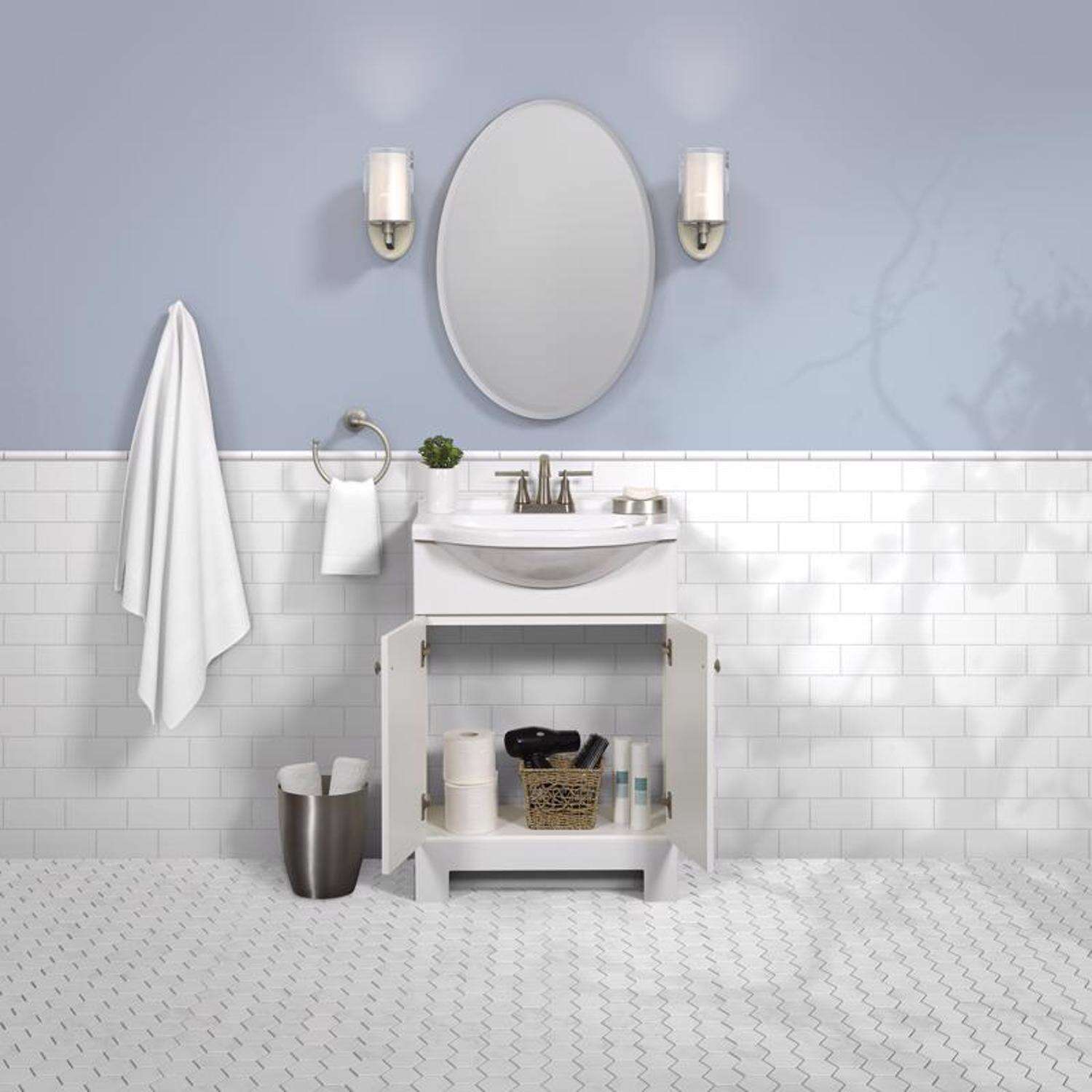 Zenna Home Single White Bathroom Vanity 24 in. W X 16 in. D X 35.5 in. H