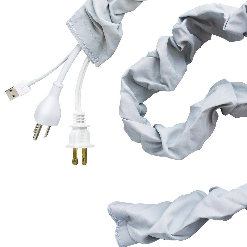 Cordinate 6 ft. Decor Fabric Cord Cover Gray 40731