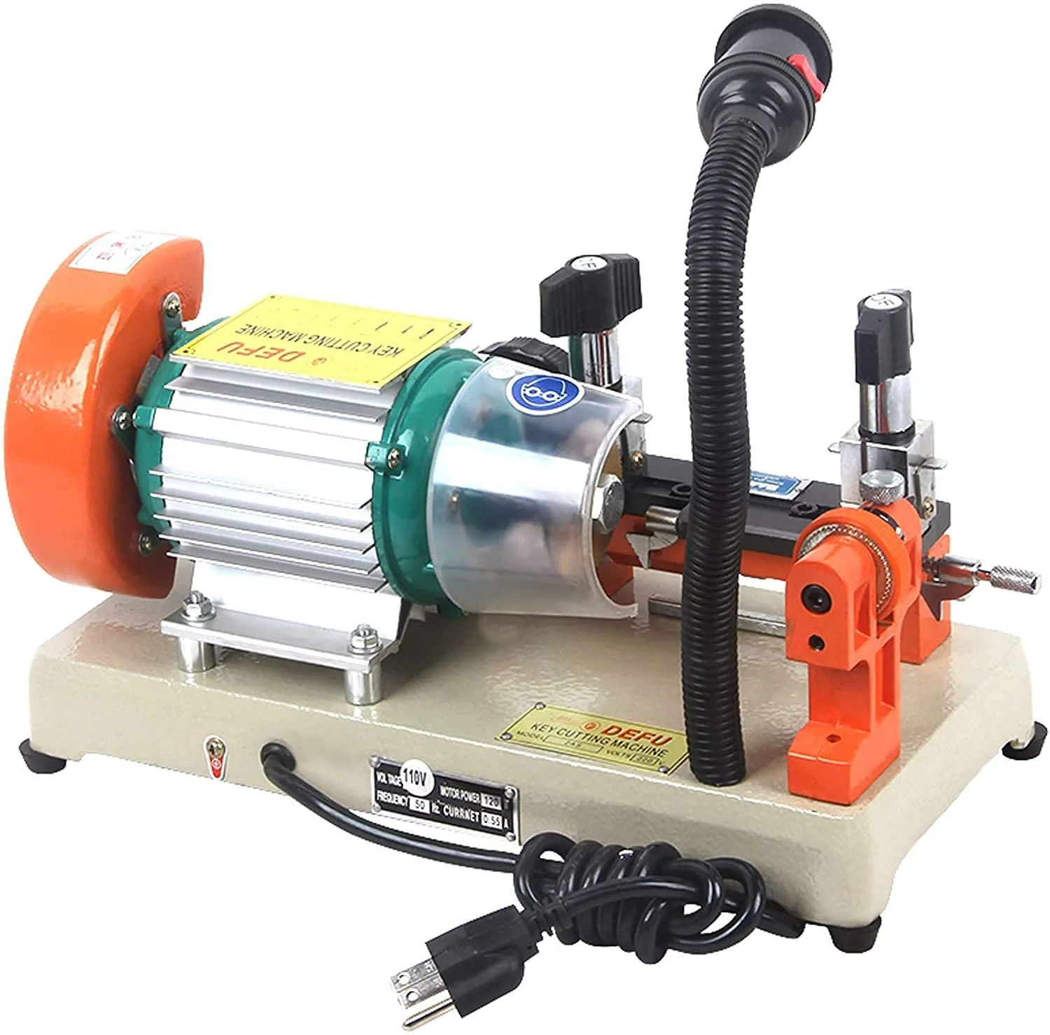 Slsy 110V Key Duplicating Cutting Machine， for 5 Types Models， Hand-Driven/ Automatic Duplicator Copy Machine Cutter Cutting Machine， 120W