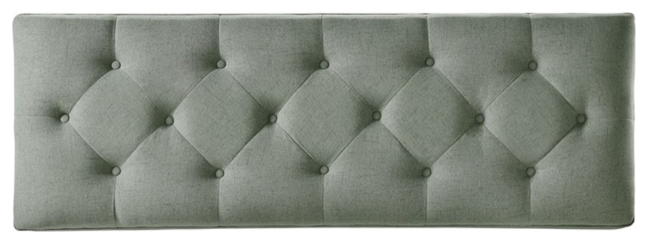 Picket House Furnishings Aris Tufted Upholstered Bench in Charcoal   Midcentury   Upholstered Benches   by Homesquare  Houzz